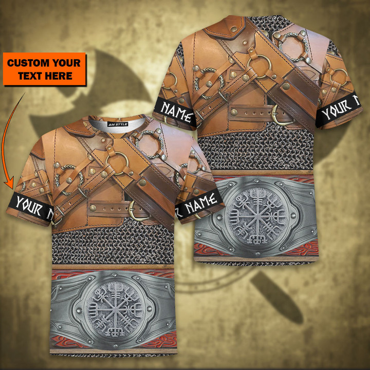 Viking Art Warrior Old Norse Mythology Leather Armor Customized All Over Print T-Shirt