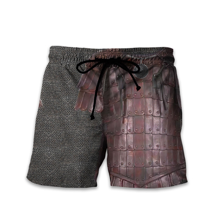 Viking Old Rusty Leather Nordic Armor Vegvisir All Over Print Short Pant