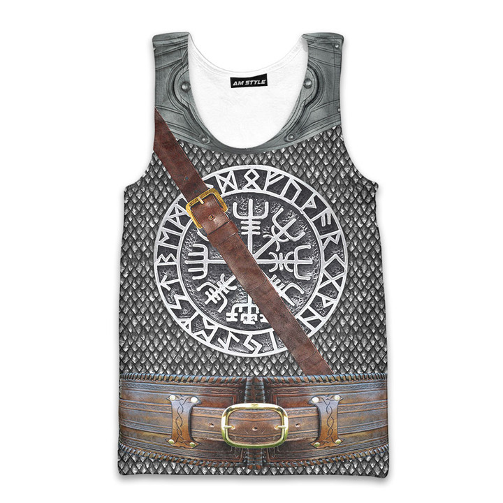 Viking Warrior Dragon Scale Vegvisir Nordic Armor Costume Customized All Over Print Tank Top