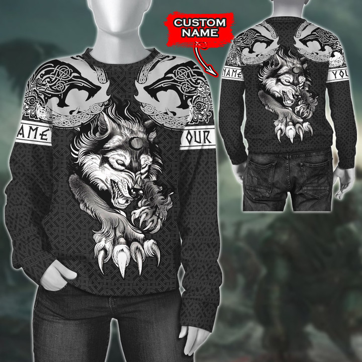Viking Fenrir Wolf Of Odin Hunt Prey Ragnarok Artwork Customized All Over Print Sweatshirt
