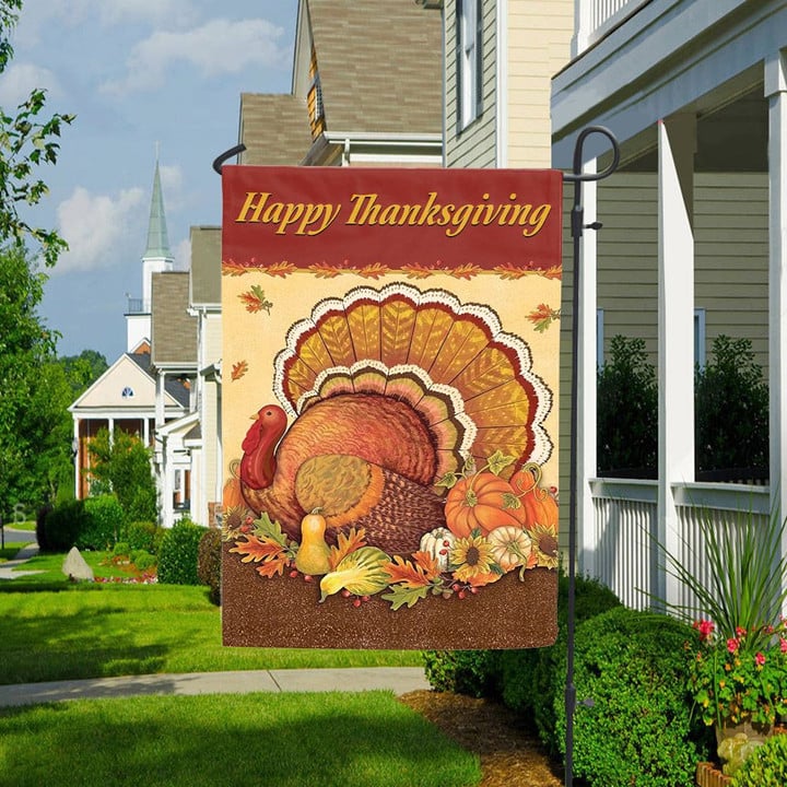 Thanksgiving Turkey All Over Print Flag