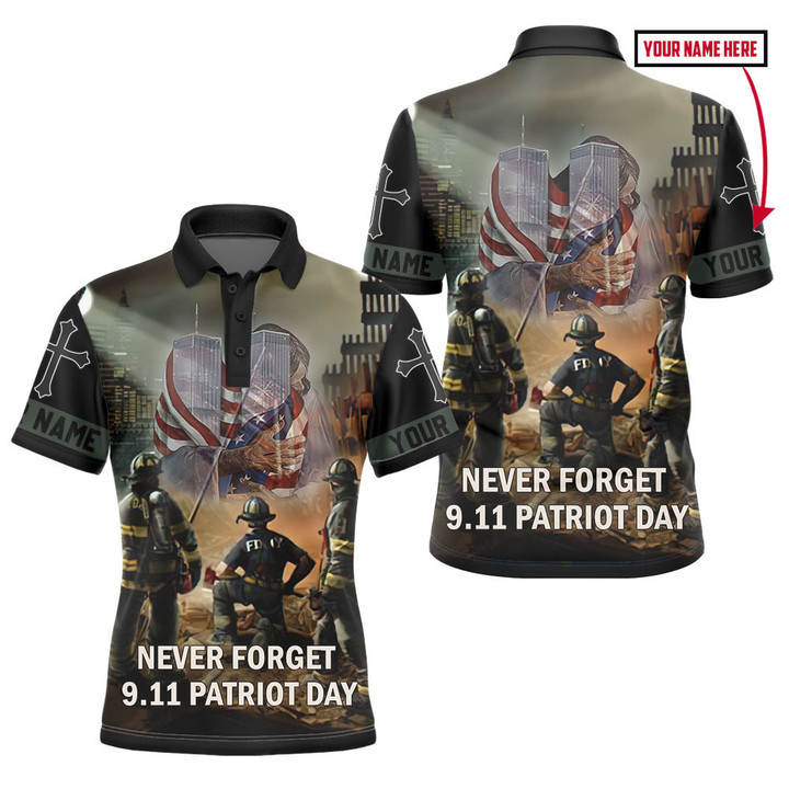 Patriot Day Never Forget Fdny 9.11 God Hug Twin Towers Customized All Over Print Polo