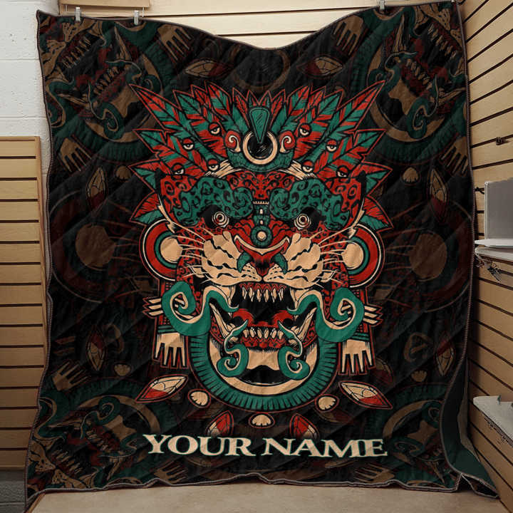 The Aztec Sacred Jaguar Maya Aztec Calendar Customized 3D All Over Printed Quilt