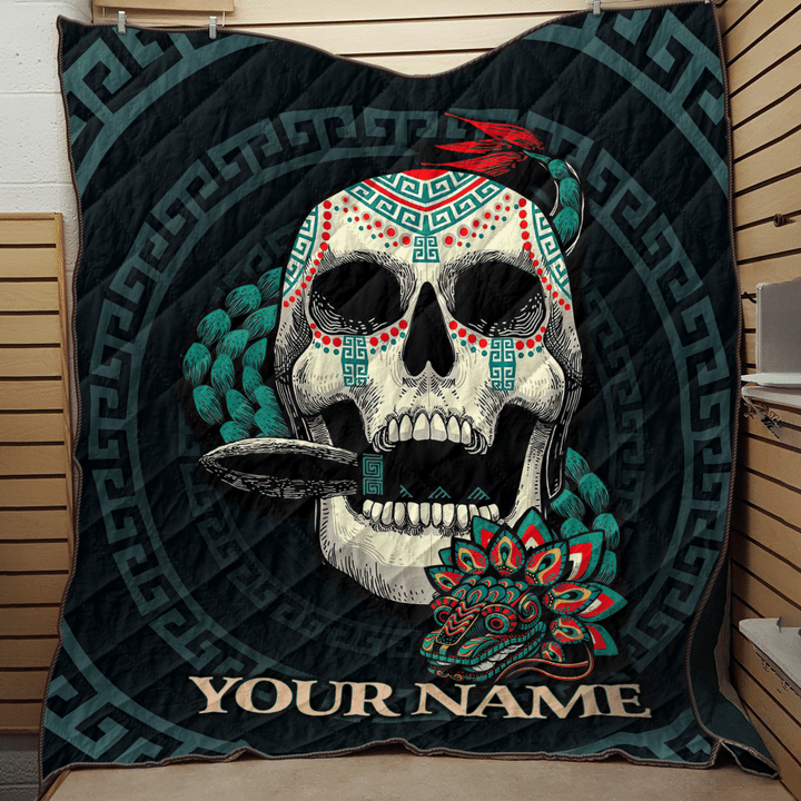 Quetzalcoatl Skull Maya Aztec Calendar Customized 3D All Over Printed Quilt -