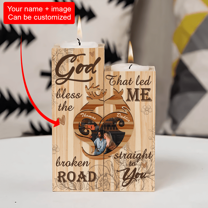I Love You Most And More Family Valentine Customized Couple Candle Holder