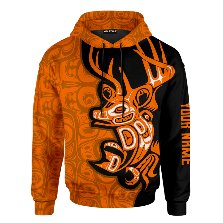 Native American Zodiac Signs Haida Deer Pacific Northwest Art Customized 3D All Over Printed Shirt Hoodie
