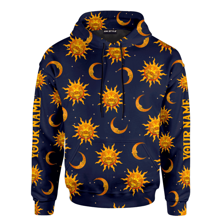 Aztec Moon N Sun Mural Art Customized 3D All Over Printed Shirt Hoodie