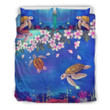 Turtle And Plumeria Pattern Hawaiian Bedding Set - AH - Amaze Style™