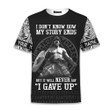 Viking Art Warrior Old Norse Mythology Never Say Gave Up Customized All Over Print T-Shirt