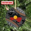 Custom name Aboriginal dots Zip pattern Christmas Ornaments