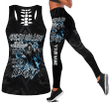 Customize Name Skull Hollow Tank Top And Legging Outfit