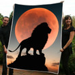 Lion in Sunset Portrait blanket