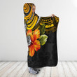 Amazing Polynesian Turtle Hibiscus D Over Printed Hooded Blanket for Men and Women-ML