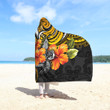 Amazing Polynesian Turtle Hibiscus D Over Printed Hooded Blanket for Men and Women-ML