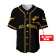 Personalized Name Bull Riding Baseball Shirt Golden
