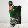Amazing Polynesian Frangipani And Tattoo Hawaii Style D Over Printed Unisex Hooded Blanket ML