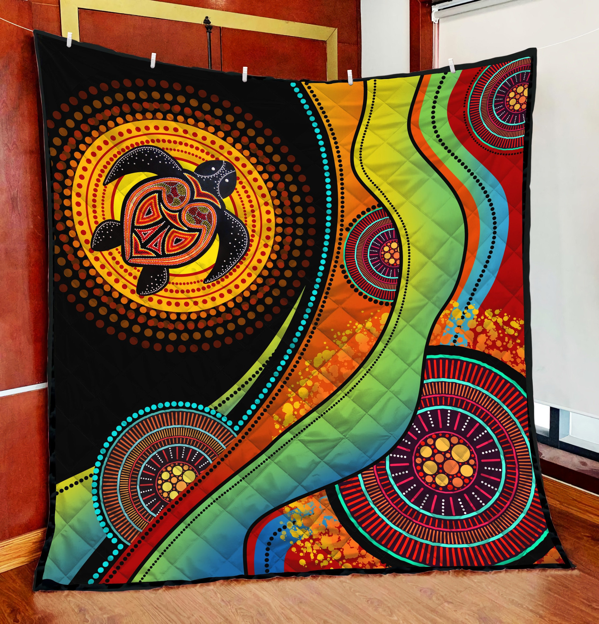 Aboriginal Australia Turtles Painting Art Quilt