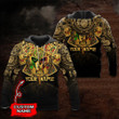 Mexico Aztec Skull Warrior Sun Stone Custom Name 3D All Over Print Unisex hoodie