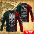 Aztec Warrior Mexico Custom Name 3D All Over Print Unisex hoodie