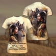 Native Girl And Wolf 3D All Over Printed T Shirt
