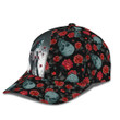 Skull Skeleton With Rose Personalized Name 3D Skull Classic Cap
