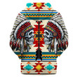 Skull Chief Native American 3D 3D Hoodie All Over Print