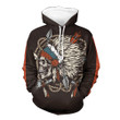 Skull Chief Native American 3D 3D ed Hoodie  All Over Print Version 1