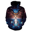Skull Pattern Butterfly Native American All Over 3D  Hoodie