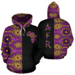 African Hoodie Ankara Cloth Violet Cowrie The Half