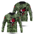 Hoodifize Unisex Shirts Custom Name Denmark 3D Camouflage Skull Flag