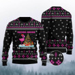 Funny Flamingo Flocking Around The Christmas Tree Ugly Christmas Sweater For Men & Women
