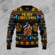 Cowboy Merry Christmas Ugly Christmas Sweater, Cowboy 3D Printed Graphic Long Sleeve Sweatshirts
