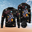 Funny Astronaut Fishing In Space Ugly Christmas Sweater For Men & Women