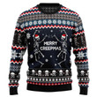 Skeleton Merry Creepmas Ugly Christmas Sweater, Christmas gift for guitar lover