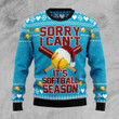 Sorry I can't it's softball season Soft Ball Season Ugly Christmas Sweater