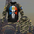 France Coat Of Arms Camo Skull Flag Unisex Adult Hoodies
