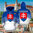 Slovakia Sport Flag Stripes Style 01 Unisex Adult Hoodies