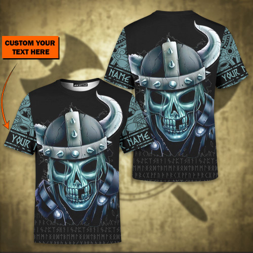 Viking Warrior Victory Or Valhalla Broken Horn Skull Customized All Over Print T-Shirt
