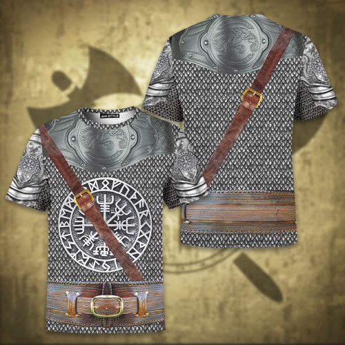 Viking Warrior Dragon Scale Vegvisir Nordic Armor Costume Customized All Over Print T-Shirt