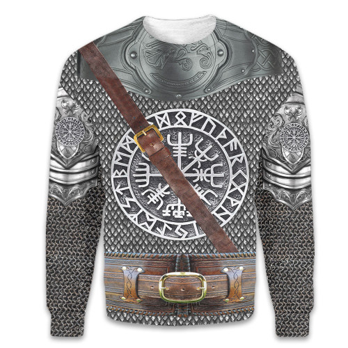 Viking Warrior Dragon Scale Vegvisir Nordic Armor Costume Customized All Over Print Sweatshirt