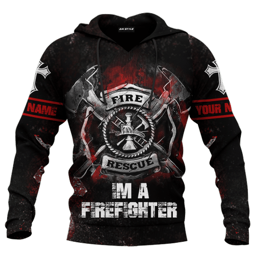 Jesus Firefighter IM A Firefighter Dad Customized 3D All Over Printed hoodie