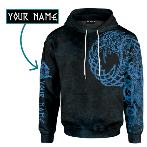 Viking Raven And Odin Norse God Customized 3D All Over Printed hoodie