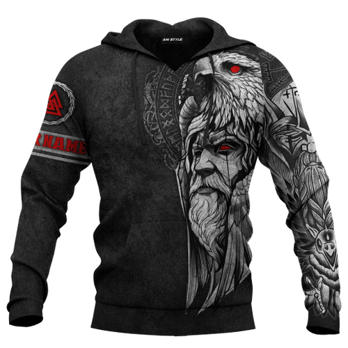 Viking Odin And Raven Norse Mythology Customized 3D All Over Printed Hoodie