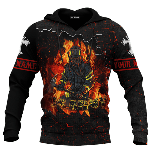 US Army Firefighter And Devil Jesus Customized 3D All Over Printed hoodie