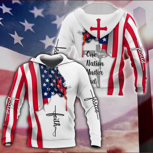 jesus american faith jesus all over printed unisex Hoodie