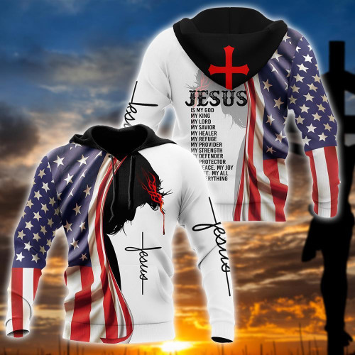 jesus american jesus is my everything jesus all over printed unisex Hoodie