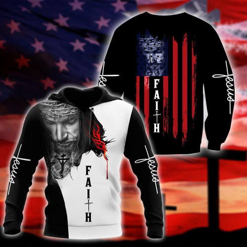 jesus american faith jesus all over printed unisex hoodie
