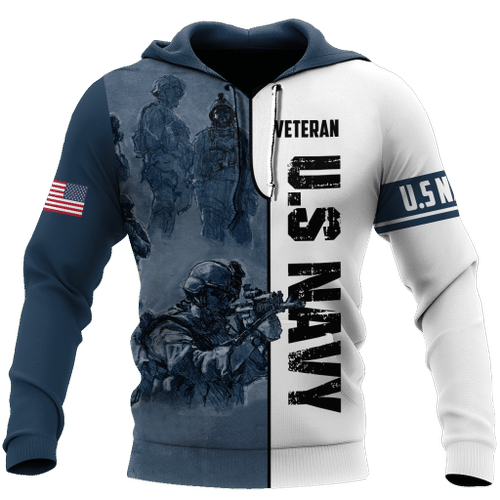 US Veteran Navy Color All Over Printed Unisex Shirts