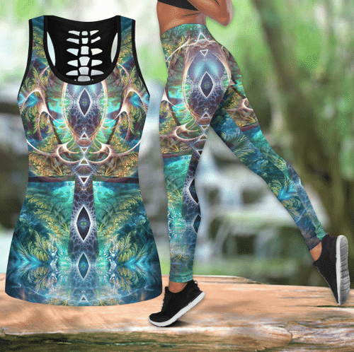 Premium Blue Egypt 3D All Over Print Combo Outfit Tanktop and Legging For Women
