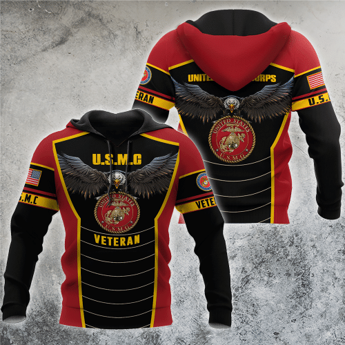 U.S Marine Corps Veteran Eagle Pride Design 3D Print Shirts Proud Military